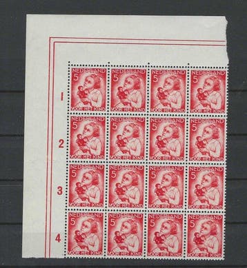 Nederland 1934 - Kinderzegels 1934 in postfrisse blokken van, Postzegels en Munten, Gestempeld