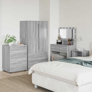 vidaXL Opbergkast 60 x 48 x 81 cm Bewerkt hout Grijs Sonoma, Verzenden