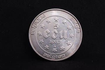 België. 5 Ecu 1987 - 30º Aniversário do Tratado de Roma