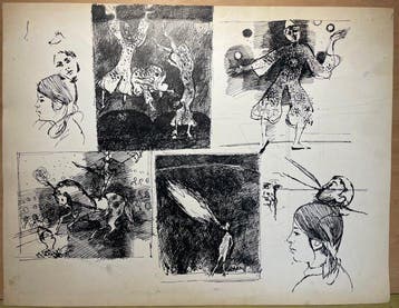 Yves Ganne (1931-2019) - Scènes de cirque, clowns,, Antiquités & Art, Art | Peinture | Classique