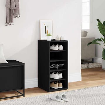 vidaXL Schoenenkast 31,5x35x70 cm spaanplaat zwart, Verzenden, Nieuw