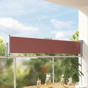 vidaXL Tuinscherm uittrekbaar 60x300 cm bruin, Verzenden