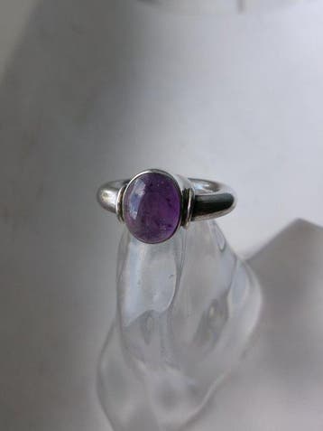 Zilver, amethist - Ring - Art Deco-stijl