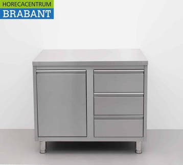 HCB inox Armoire de travail Table de travail Poubelle et 3, Verzenden