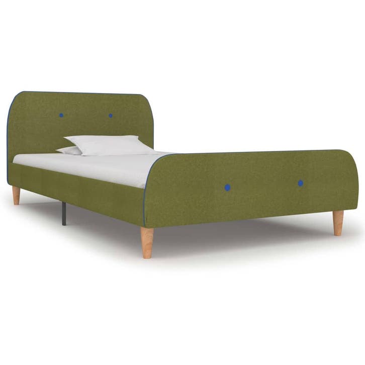 vidaXL Bedframe stof groen 90x200 cm, Huis en Inrichting, Slaapkamer | Bedden, Nieuw, Verzenden