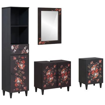 vidaXL Badkamerkast set 4 st Massief Mango Hout, Verzenden, Nieuw