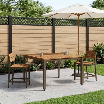 vidaXL Salontafel Natuurlijk en Koffie 100 x 100,5 x 45 cm, Verzenden, Nieuw