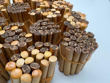 Japan Wood 300 antieke houten Hanko-stempels, unieke Japanse