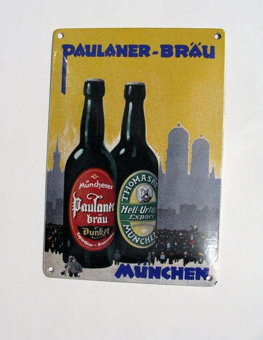 Paulaner Brauerei München - Paulaner Brouwerij München, Antiquités & Art, Antiquités | Assiettes décoratives & Carrelages