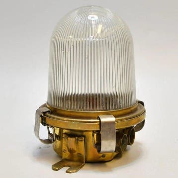 Wandlamp - Messing, Glas - Industriële wandlamp