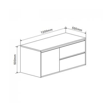Florence Onderkast Manchester 120cm Zwart, Ophalen of Verzenden, Nieuw