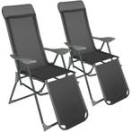 tectake 2 opvouwbare aluminium tuinstoelen met rug- en voets, Tuin en Terras, Verzenden, Nieuw