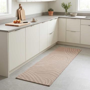 vidaXL Keuken Tapijt taupe Scandinavisch 300 x 60 cm 100%, Jardin & Terrasse, Paillassons, Verzenden