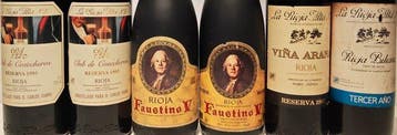 1978, 1994 Faustino V, 1985 La Rioja Alta, Viña Arana, 1995, Nieuw