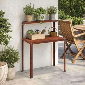 vidaXL Planttafel 60 x 50 x 104 cm weervast staal, Tuin en Terras, Verzenden, Nieuw
