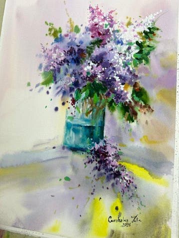 iulia carchelan - “Still life. Lilac flowers”