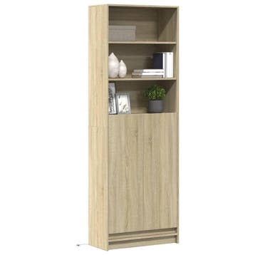 vidaXL Hoge kast met LED 69x32,5x200 cm bewerkt hout sonoma, Maison & Meubles, Verzenden