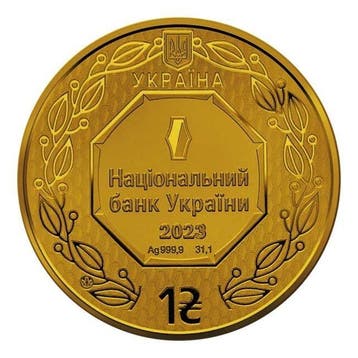 Oekraïne. 2023 1 oz Ukraine Flag Archangel Michael 24k Gold