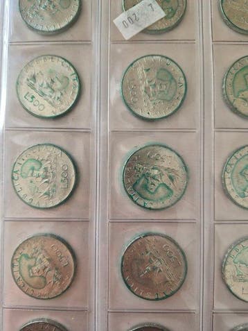 Italië, Republiek 500 Lire argento (18 monete)