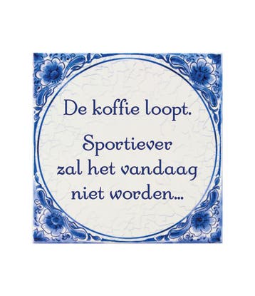 Delftsblauw Tegel De Koffie Loopt 15cm, Maison & Meubles, Verzenden