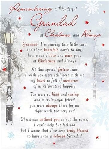 Rouwkaart herdenkingskaart a wonderful grandad christmas &, Hobby en Vrije tijd, Knutselen, Nieuw