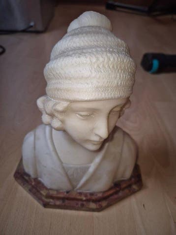 A. Trefoloni - Buste, Buste - 26 cm - Marbre, Albâtre, Antiek en Kunst