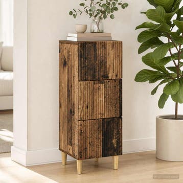 vidaXL Ladekast Oud hout 33 x 34,5 x 90 cm Bewerkt hout, Verzenden, Nieuw
