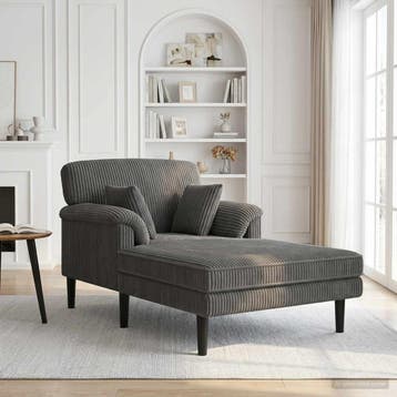 vidaXL Chaise longue Lichtgrijs Katoenen stof, Verzenden