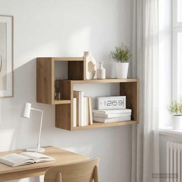 vidaXL Wandplank Muurmontage Artisanaal eiken 55 x 15 x 35, Verzenden, Nieuw