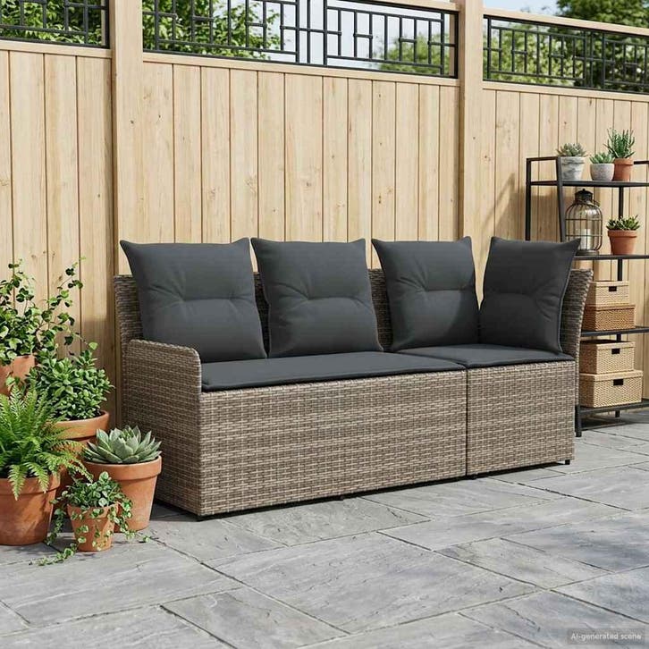 vidaXL Tuinstoel met Armleuning en Hoekbank met kussen 2, Jardin & Terrasse, Ensembles de jardin, Envoi