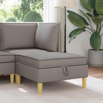 vidaXL Sofa Kruk met Opbergruimte Taupe 70 x 70 x 40 cm Stof, Verzenden, Nieuw