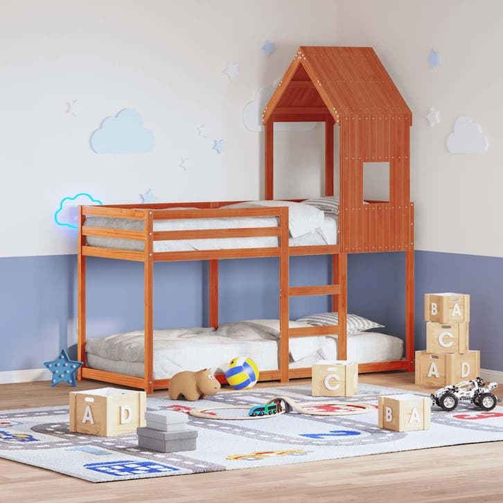 vidaXL Kinderbedhuisje 60x89x134,5 cm massief grenenhout, Huis en Inrichting, Slaapkamer | Bedden, Nieuw, Verzenden