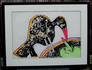 Corneille (1922-2010) - Met aquarel ingekleurde litho: Les