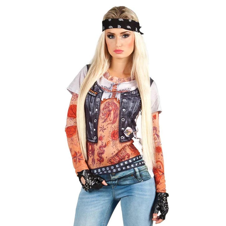 Biker Girl Shirt Dames, Hobby en Vrije tijd, Feestartikelen, Nieuw, Verzenden