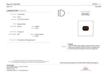 1 pcs Rood Spinel - 5.73 ct - Lotus Gemology - No Heat, Nieuw