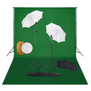vidaXL Fotostudioset met lampen, paraplus, achtergrond en, Verzenden
