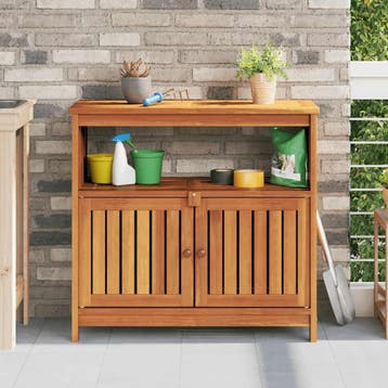 vidaXL Tuinwandtafel 80x35x75 cm massief acaciahout, Tuin en Terras, Verzenden, Nieuw