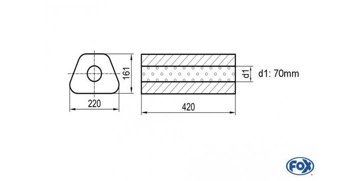 FOX Uni-geluiddemper trapezium zonder mof - verwerking 644 2, Autos : Pièces & Accessoires, Systèmes d'échappement, Envoi