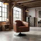 Leren draaifauteuil Press - Massif Armagnac (donkercognac), Bohemian, Klassiek, Retro, Romantisch, Vintage, Nieuw, Ophalen of Verzenden
