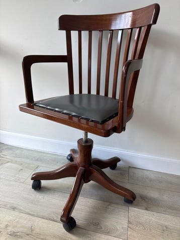 Chaise - Bois, Cuir synthétique, Métal