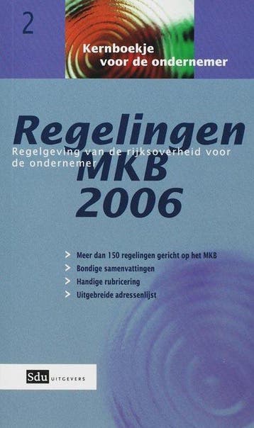 Regelingen Mkb / 2006, Boeken, Studieboeken en Cursussen, Verzenden, Nieuw