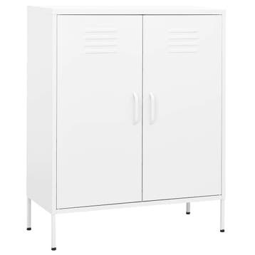 vidaXL Opbergkast 80x35x101,5 cm staal wit, Verzenden