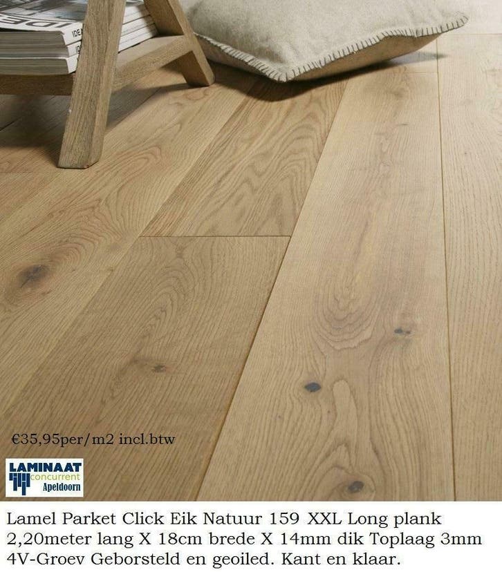 Lamel Parket Meerdere lagen 15 X Kleur 14mm  Doe het Zelf, Huis en Inrichting, Stoffering | Vloerbedekking, 75 m² of meer, Beige