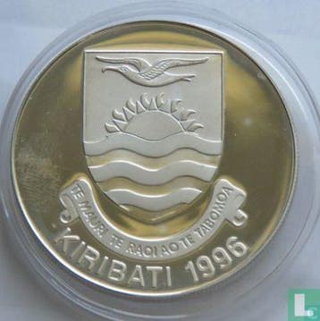 Kiribati 5 dollars 1996 (PROOF) Discoverer of Kiribati, Postzegels en Munten, Verzenden, Losse munt, Goud