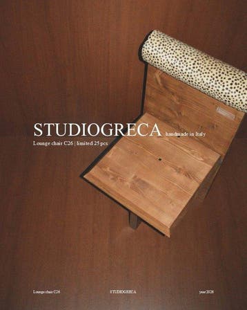 Studio Greca - Stoel - C26 - Hout, Vachettaleer - 25, Antiek en Kunst