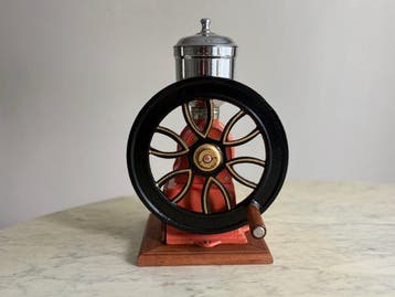 Koffiemolen - Metaal, Hout, Chroom - Spaanse koffiemolen