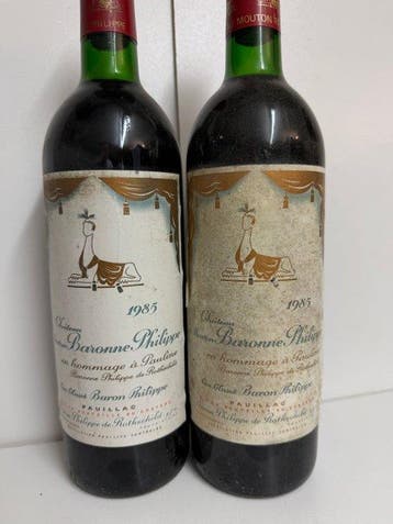 1985 Château Mouton Baronne Philippe - Pauillac - 2, Verzamelen, Wijnen, Nieuw