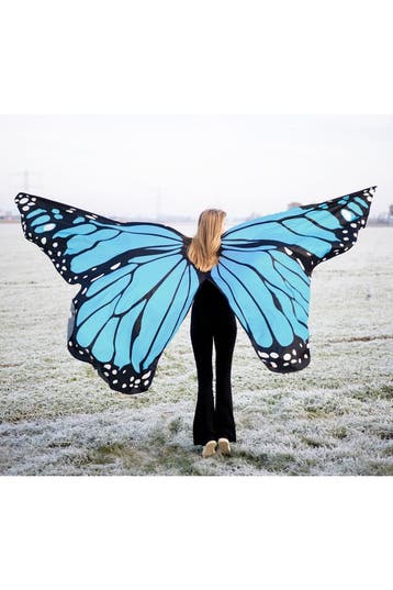 KIMU® Grote Vlinder Vleugels Kinderen Blauw 134 140 146 152, Ophalen of Verzenden