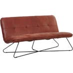 Smile Special - Vintage leer Rood, Nieuw, Ophalen of Verzenden, Rechte bank, Minder dan 150 cm