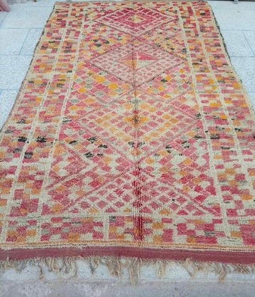 Marokkaans Berber-tapijt – Wol – Kleurrijk geometrisch, Nieuw